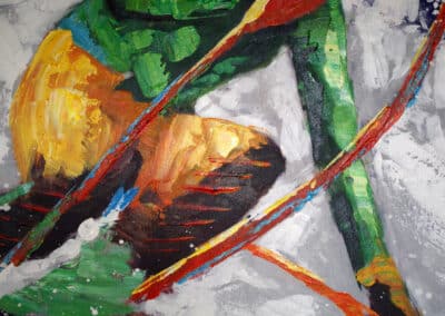 Acrylbild Harry Zhao "Ride in the snow" Detail 1